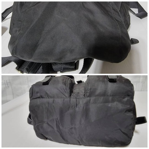 Authentic Prada Tessuto Nylon Double Pocket Backpack Black main image 10